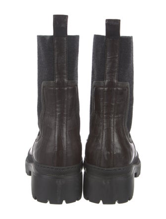 Brunello Cucinelli Monili Embossed Leather Chelsea Boots