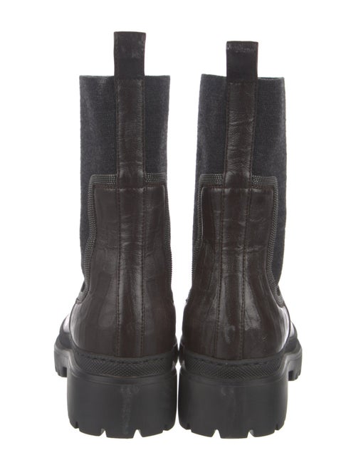 Brunello Cucinelli Monili Embossed Leather Chelsea Boots