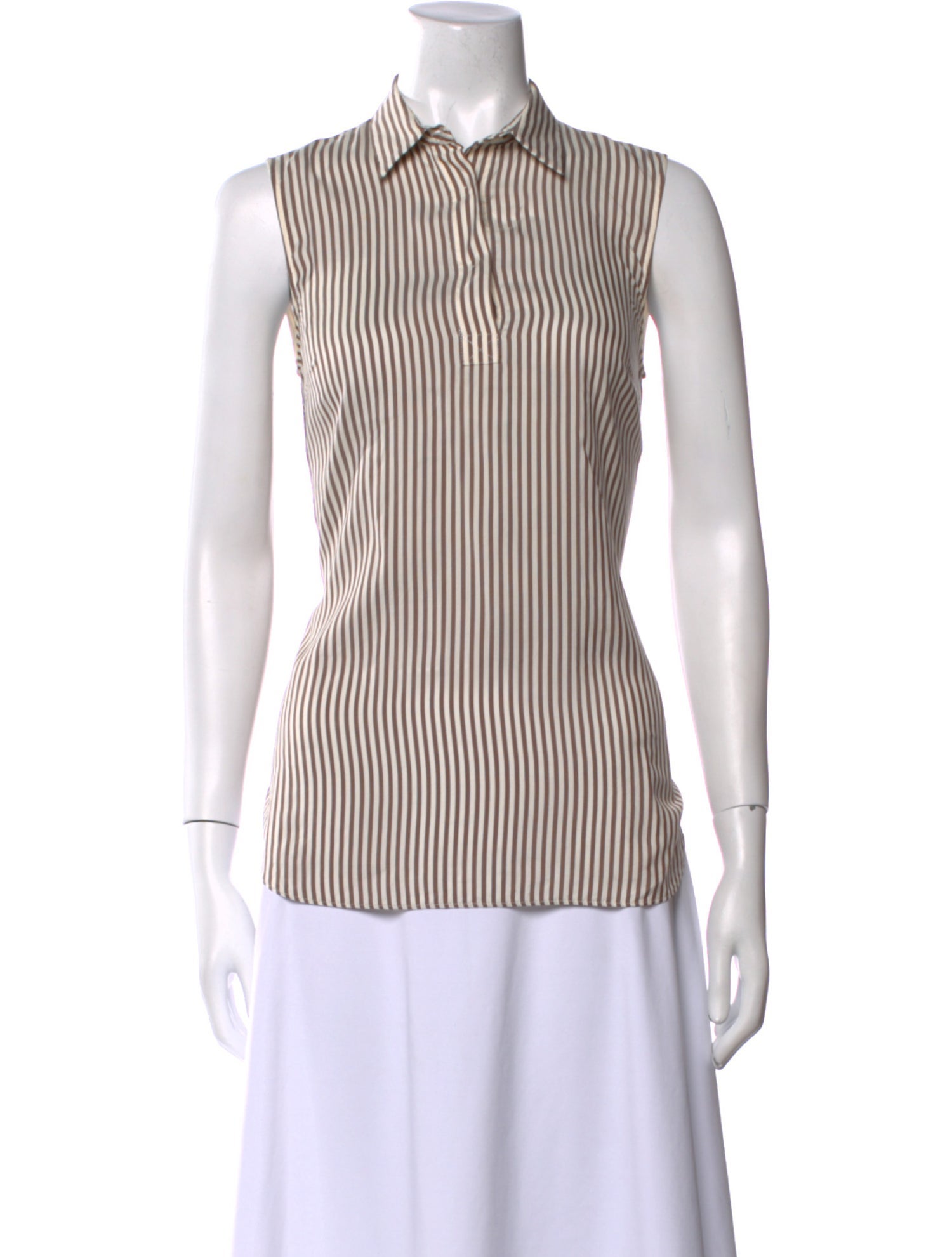 Brunello Cucinelli Silk Striped Top