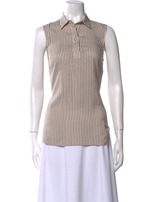 Brunello Cucinelli Silk Striped Top