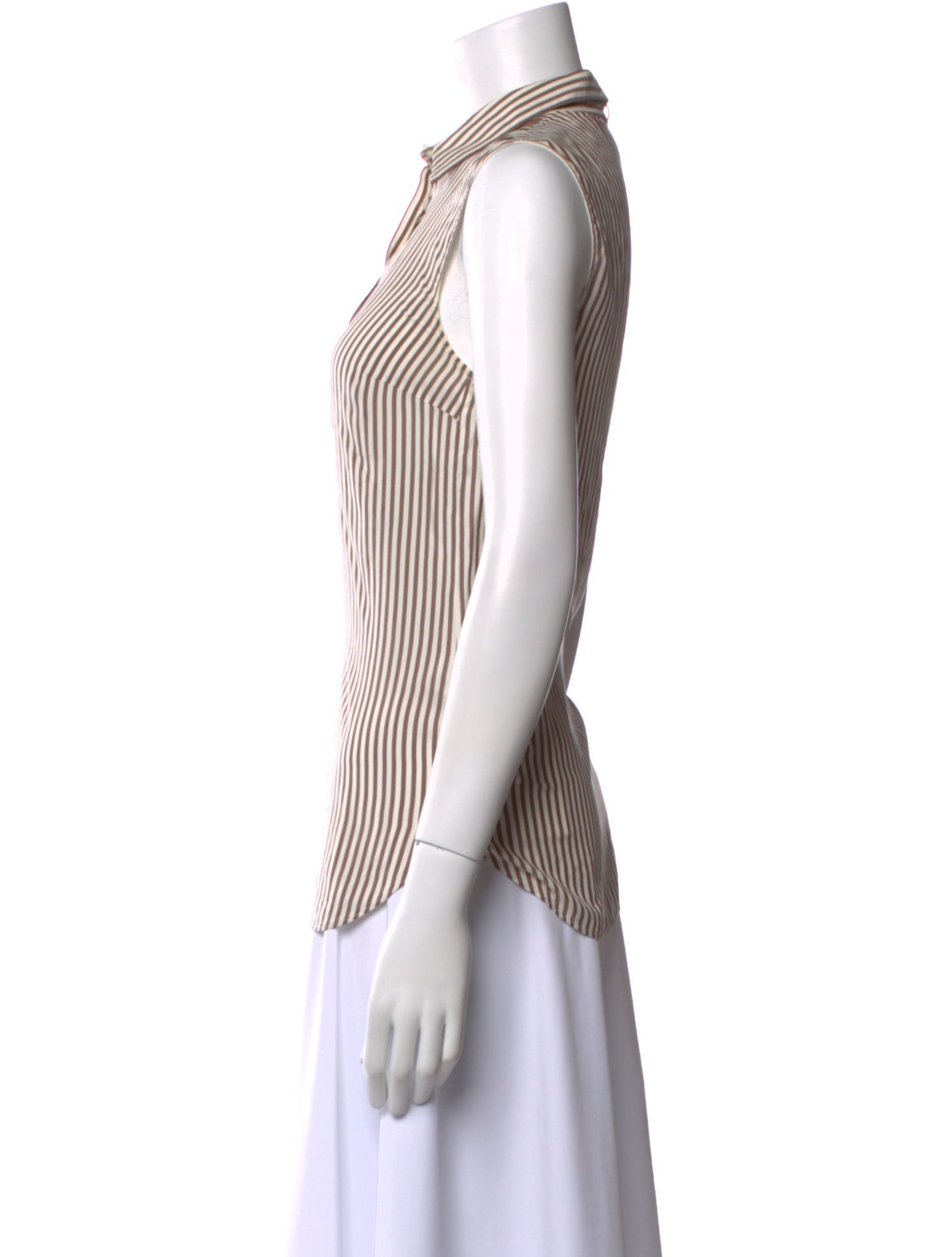 Brunello Cucinelli Silk Striped Top