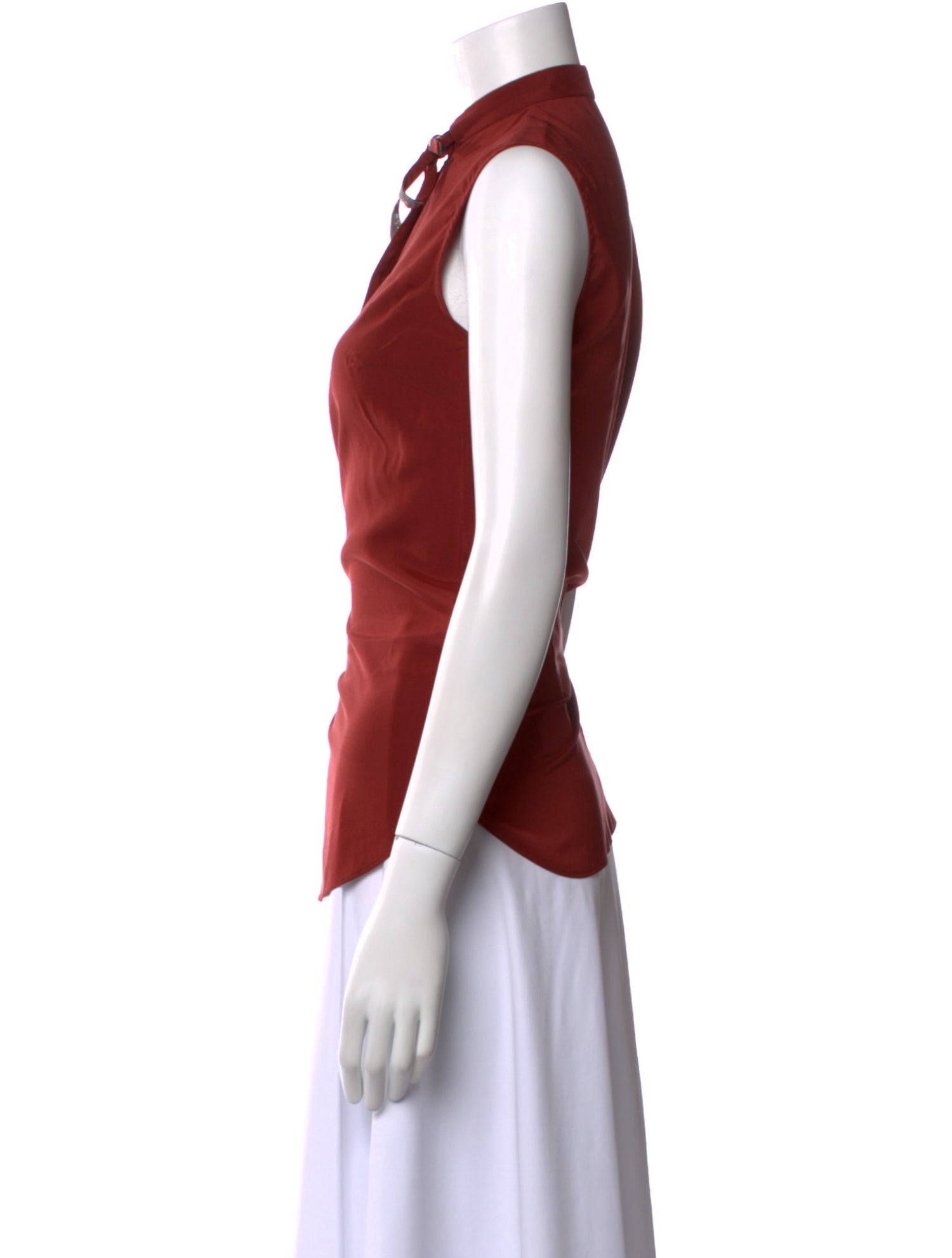 Brunello Cucinelli Silk Tie Neck Top