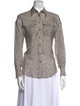 Brunello Cucinelli Silk Printed Button-Up Top