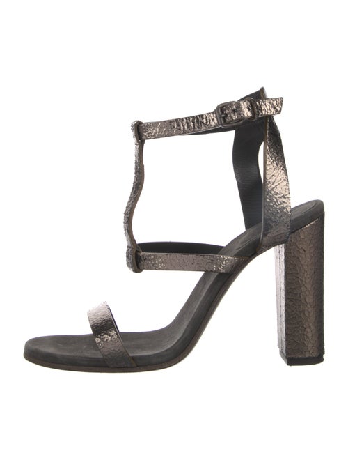 Brunello Cucinelli Leather T-Strap Sandals