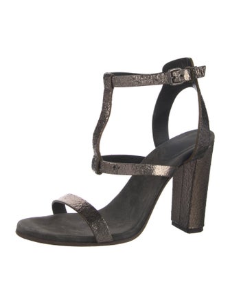 Brunello Cucinelli Leather T-Strap Sandals