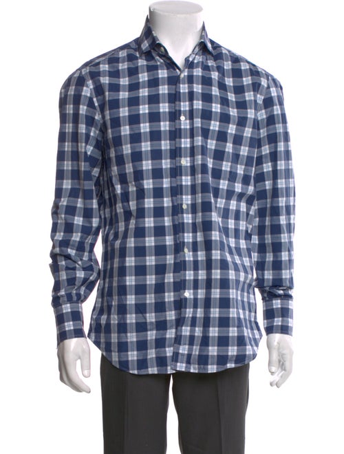 Brunello Cucinelli Plaid Print Long Sleeve Shirt