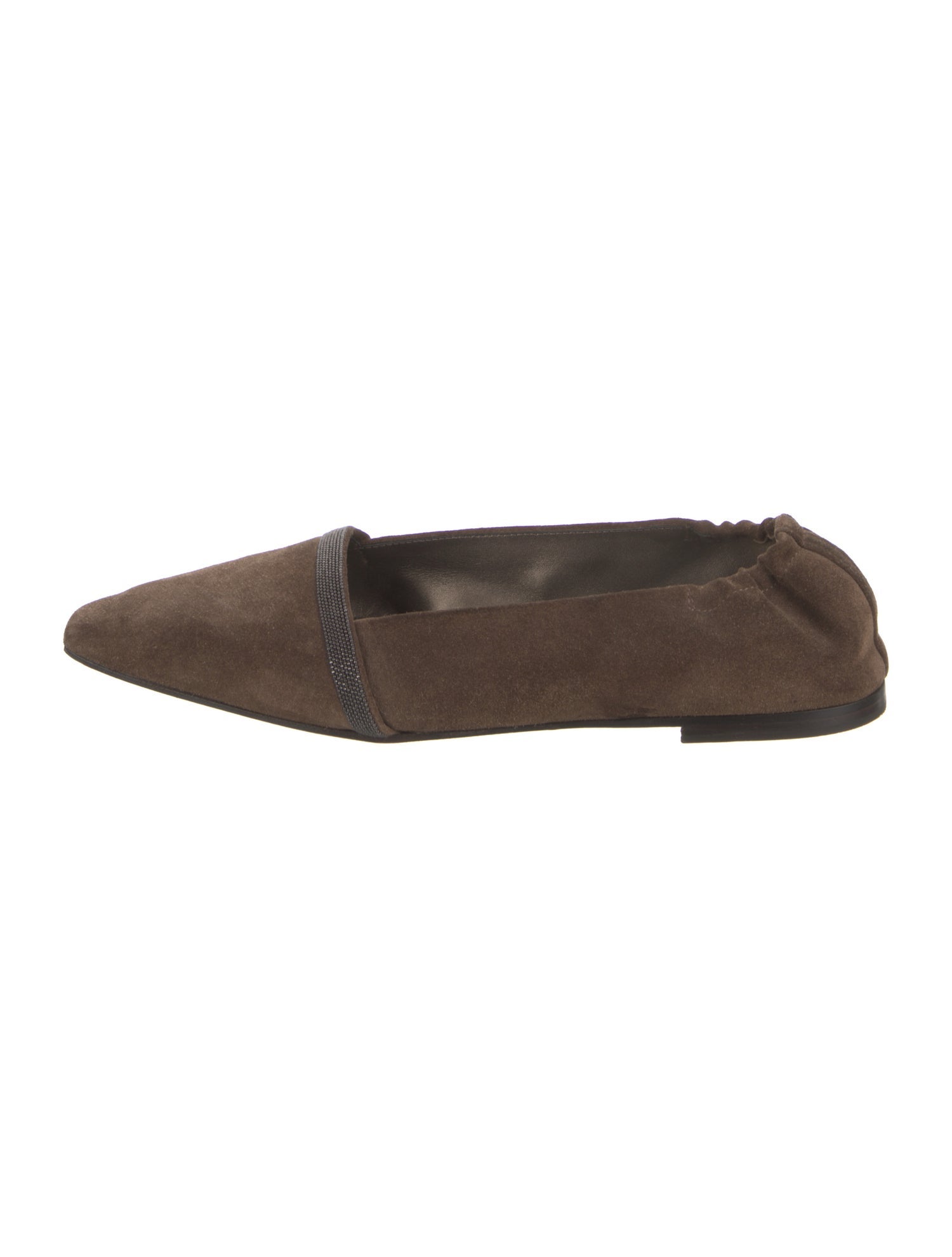 Brunello Cucinelli Monili Suede Flats