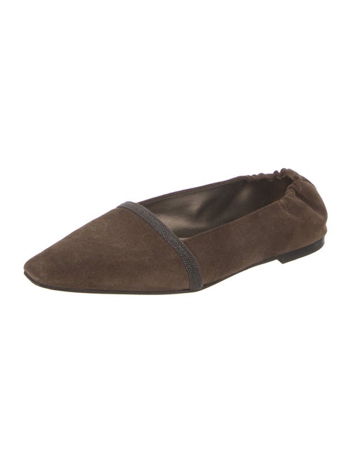 Brunello Cucinelli Monili Suede Flats