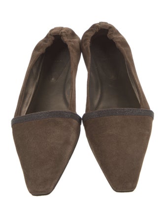 Brunello Cucinelli Monili Suede Flats