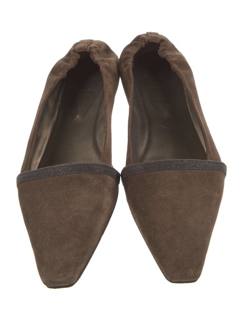 Brunello Cucinelli Monili Suede Flats