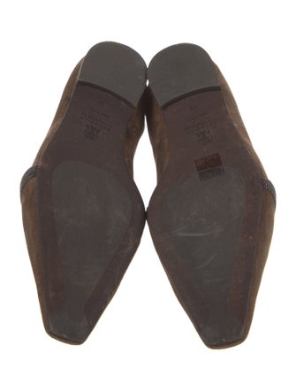 Brunello Cucinelli Monili Suede Flats