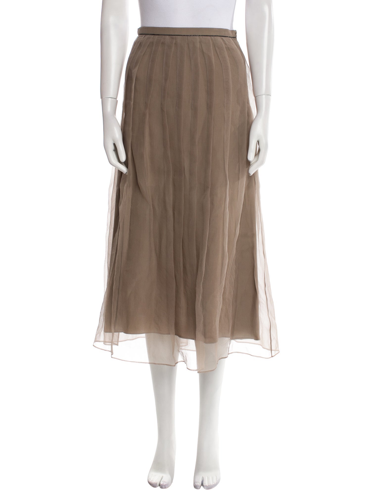 Brunello Cucinelli Silk Midi Length Skirt w/ Tags