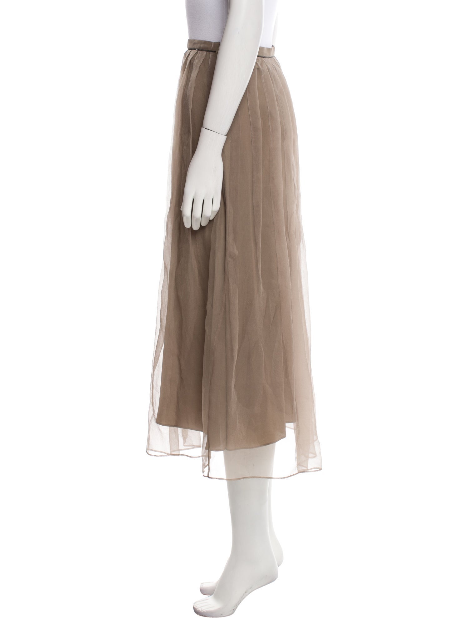 Brunello Cucinelli Silk Midi Length Skirt w/ Tags