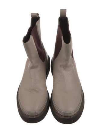 Brunello Cucinelli Monili Leather Chelsea Boots