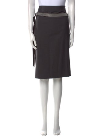 Brunello Cucinelli Virgin Wool Knee-Length Skirt