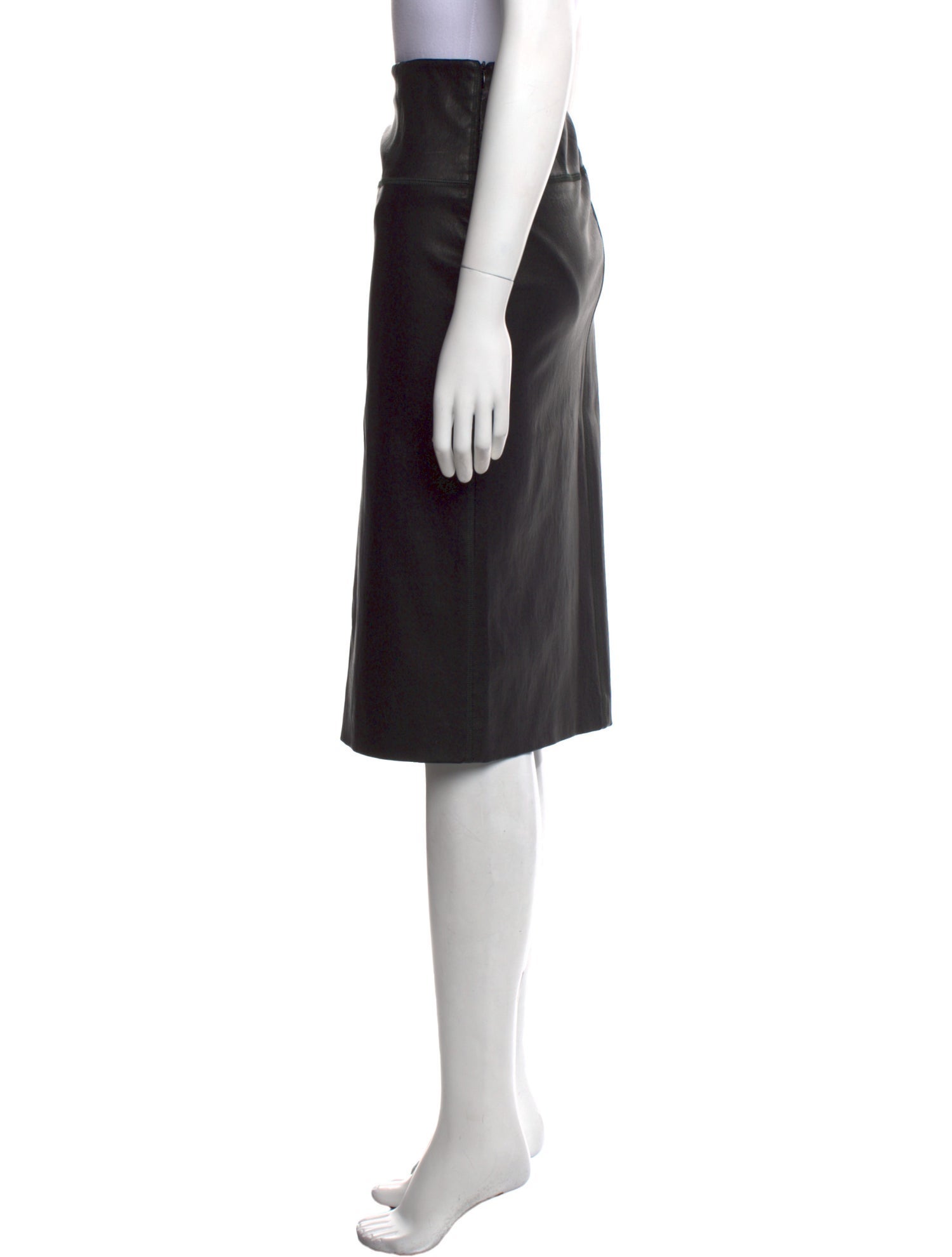 Brunello Cucinelli Leather Knee-Length Skirt