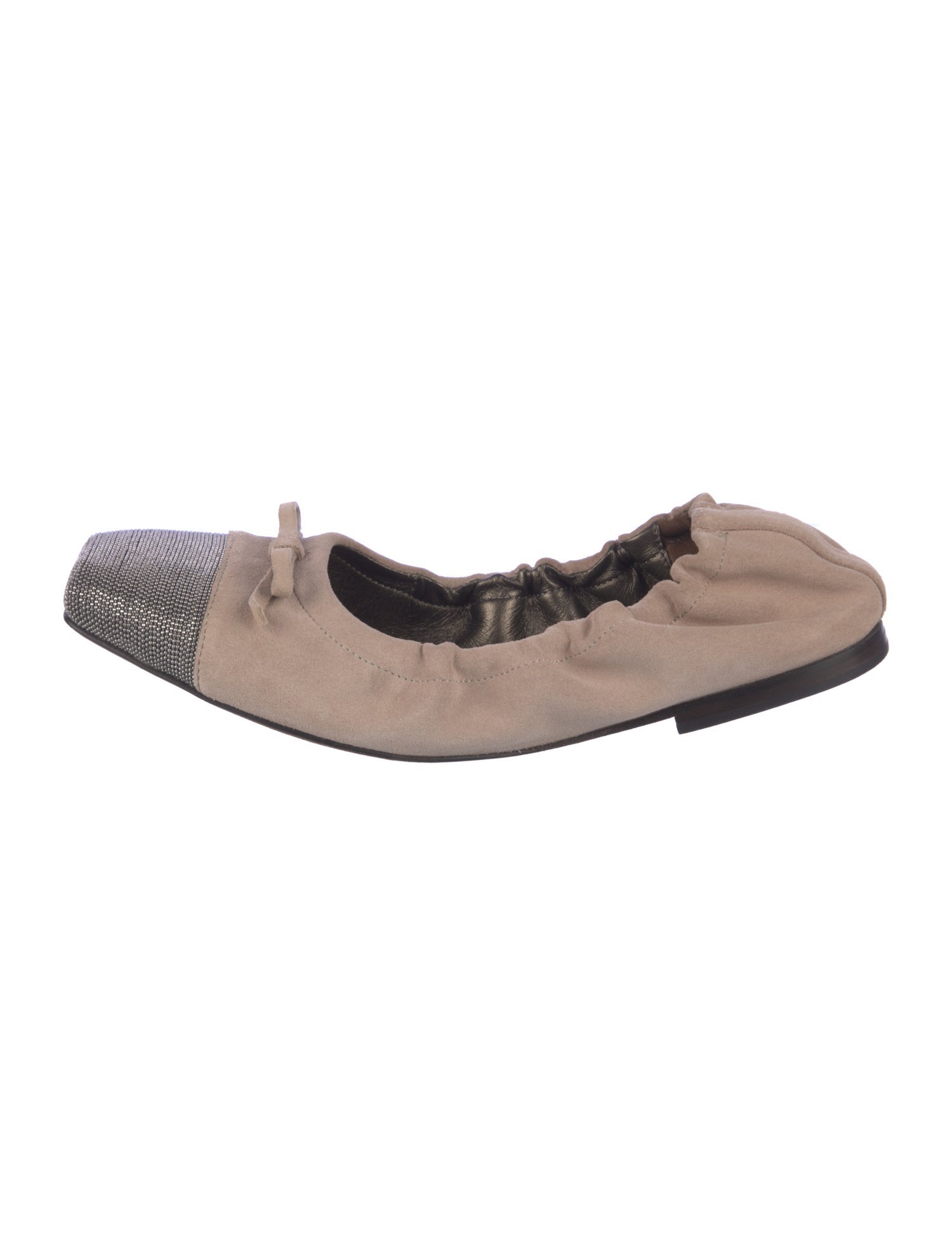 Brunello Cucinelli Monili Suede Ballet Flats