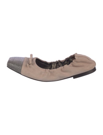 Brunello Cucinelli Monili Suede Ballet Flats