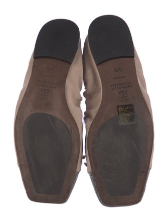 Brunello Cucinelli Monili Suede Ballet Flats