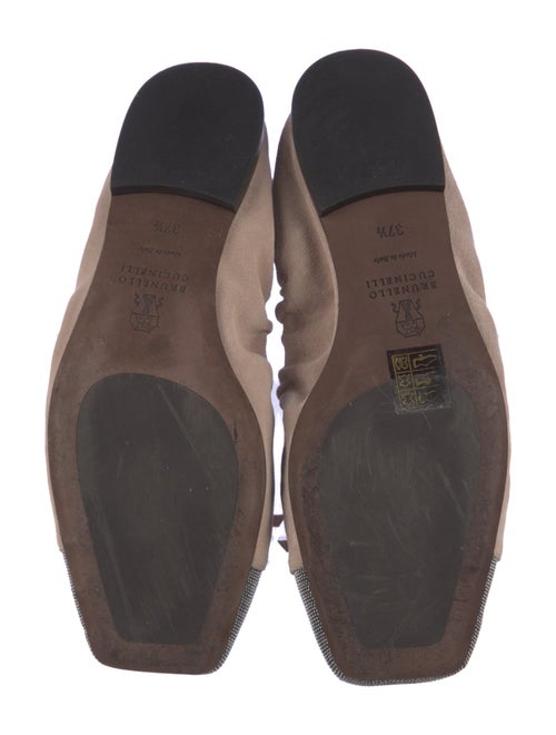 Brunello Cucinelli Monili Suede Ballet Flats