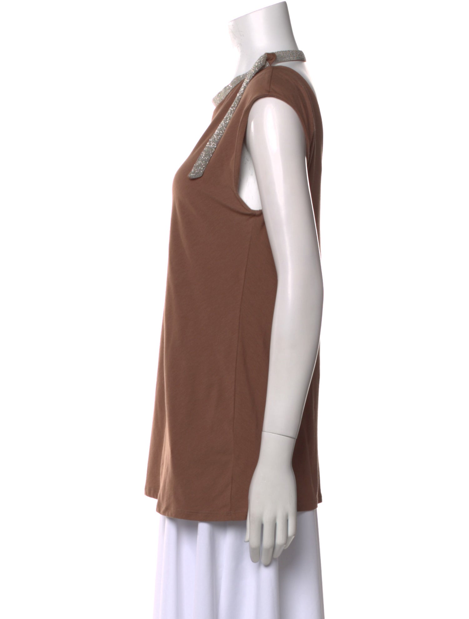 Brunello Cucinelli Cowl Neck Sleeveless Top