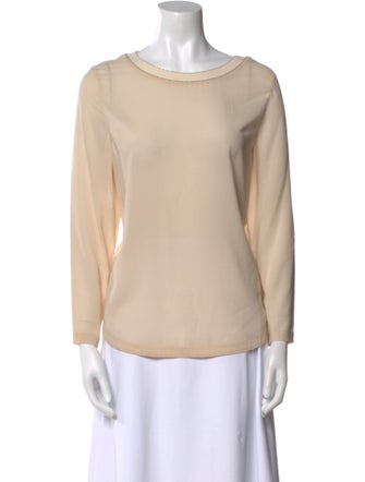Brunello Cucinelli Silk Bateau Neckline Top