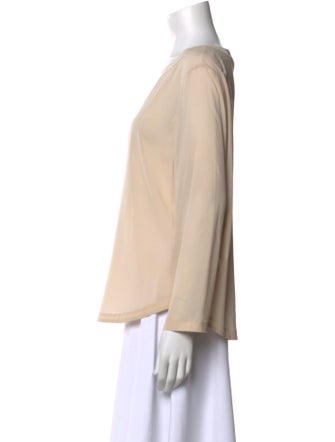 Brunello Cucinelli Silk Bateau Neckline Top