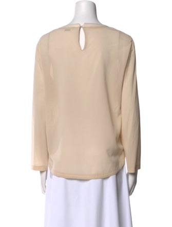 Brunello Cucinelli Silk Bateau Neckline Top