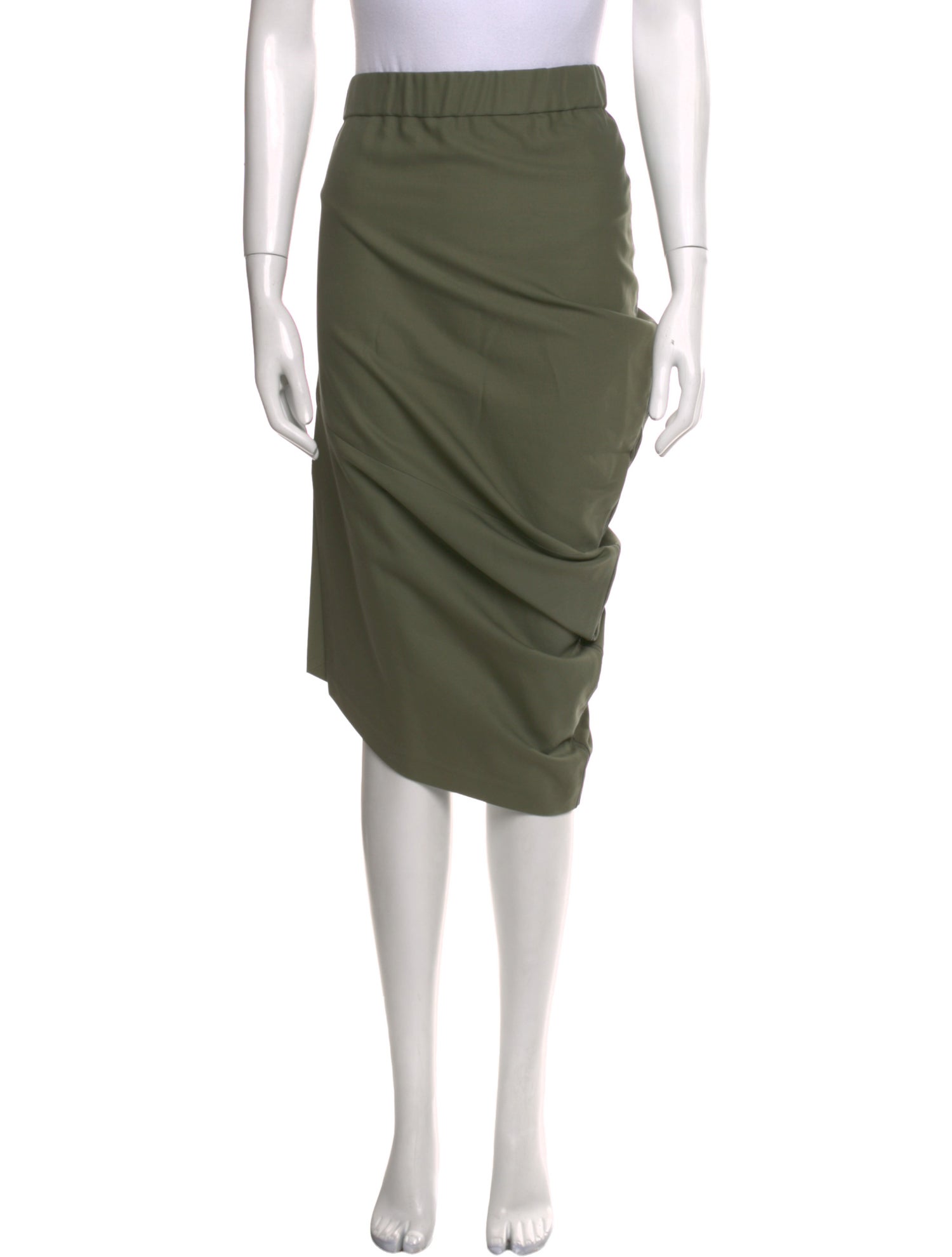 Brunello Cucinelli Pleated Accents Midi Length Skirt