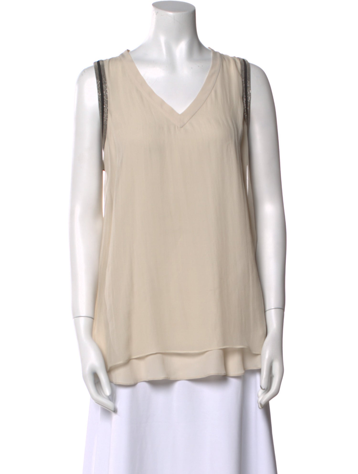 Brunello Cucinelli Silk V-Neck Blouse