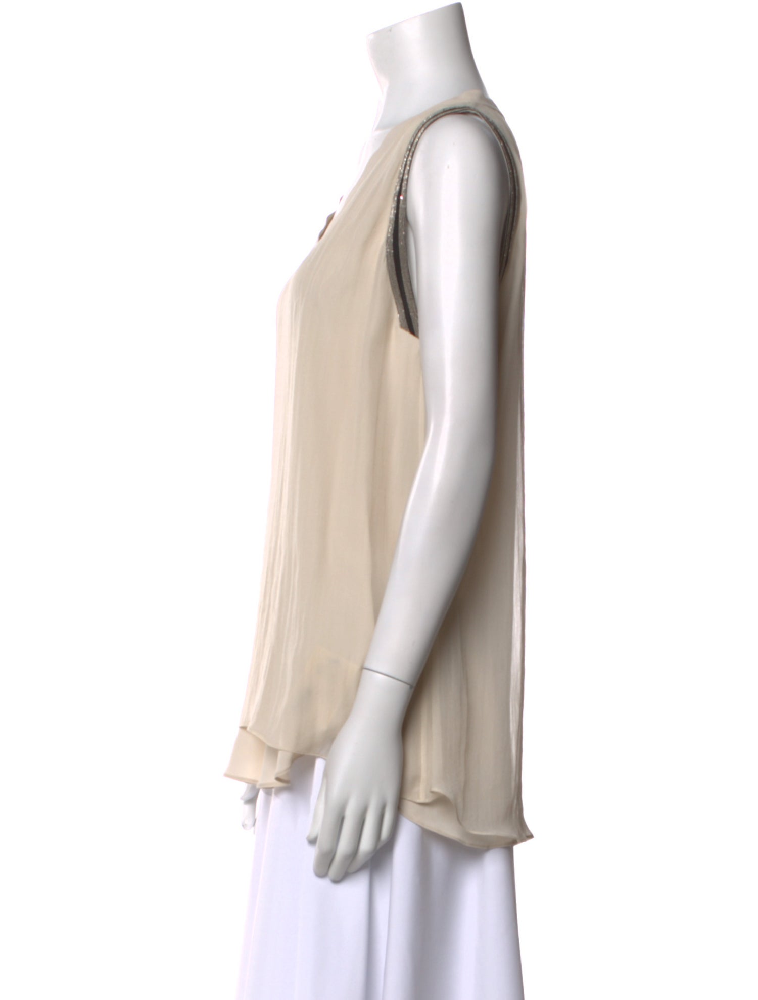 Brunello Cucinelli Silk V-Neck Blouse