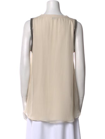 Brunello Cucinelli Silk V-Neck Blouse