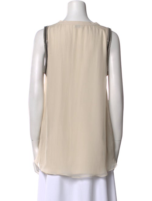 Brunello Cucinelli Silk V-Neck Blouse