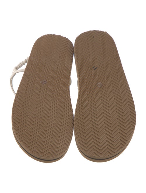 Brunello Cucinelli Monili Leather T-Strap Sandals