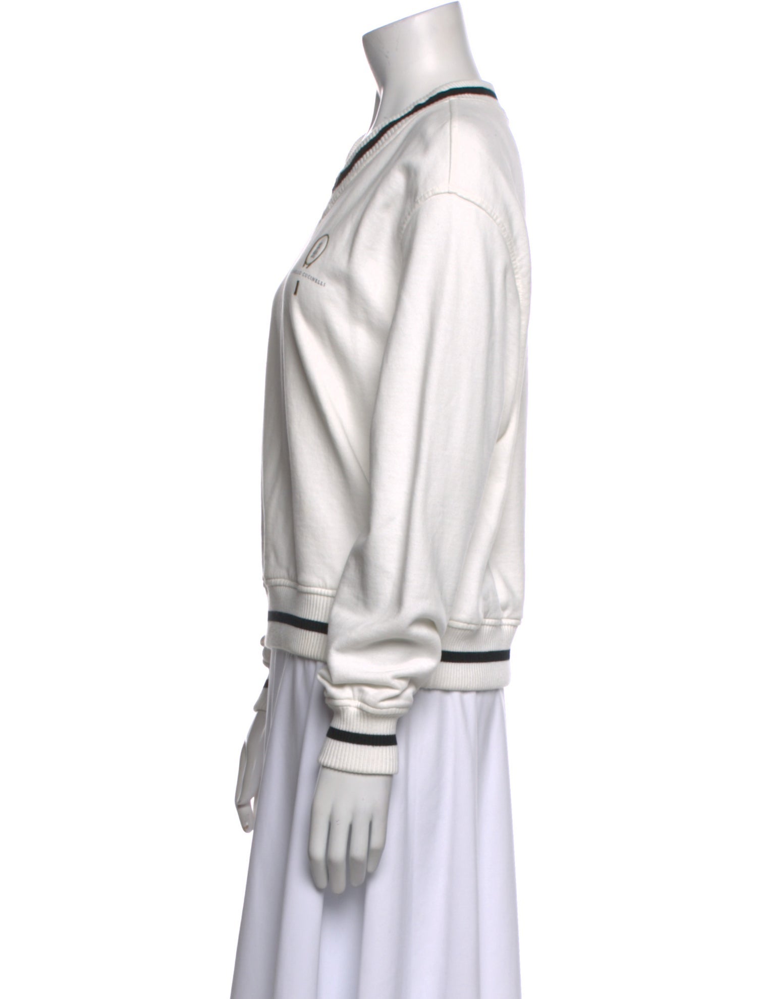 Brunello Cucinelli V-Neck Long Sleeve Sweatshirt