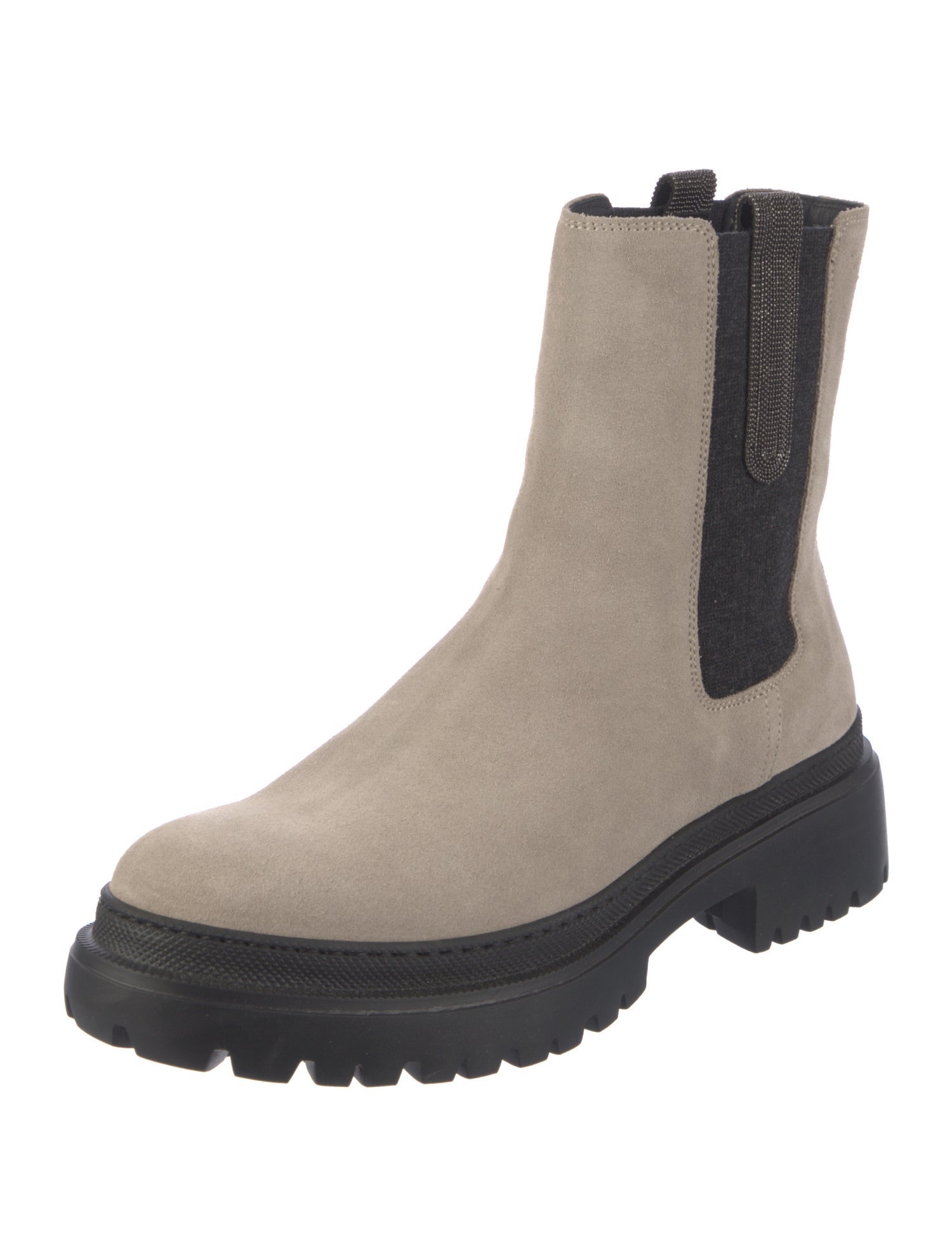 Brunello Cucinelli Monili Suede Chelsea Boots