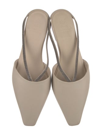 Brunello Cucinelli Monili Leather Mules