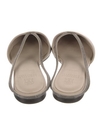 Brunello Cucinelli Monili Leather Mules