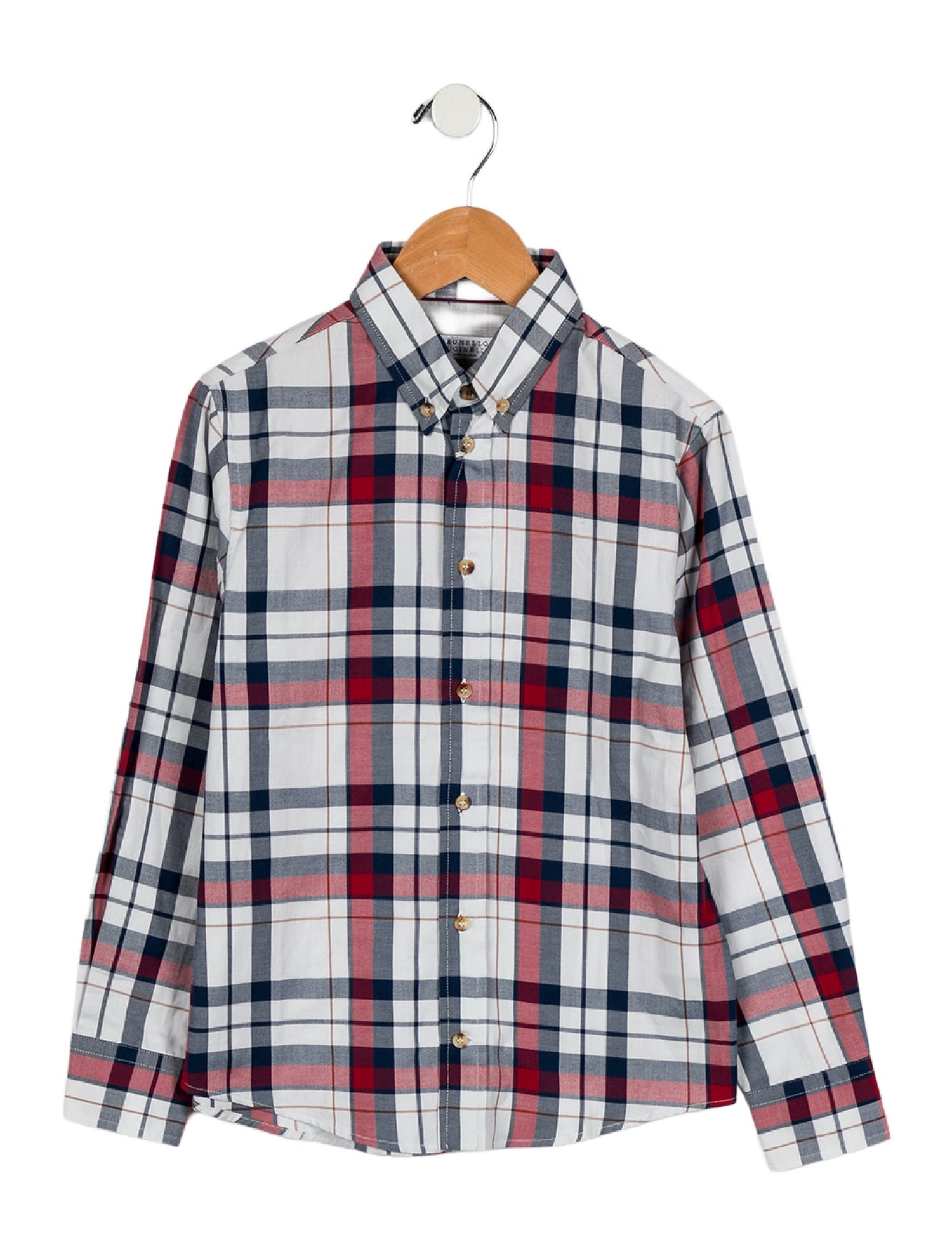 Brunello Cucinelli Boys' Plaid Dress Shirt