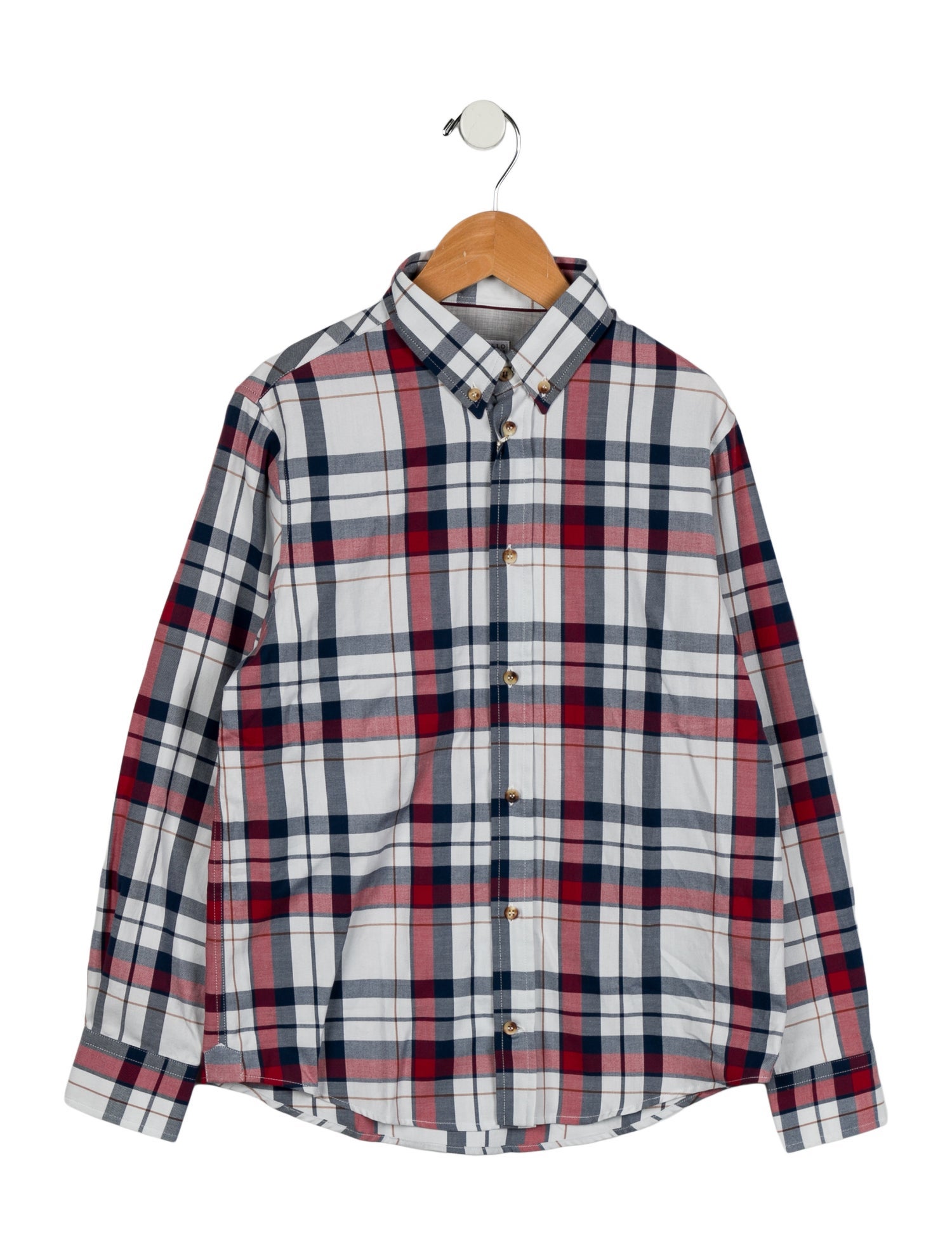 Brunello Cucinelli Boys' Plaid Dress Shirt w/Tags