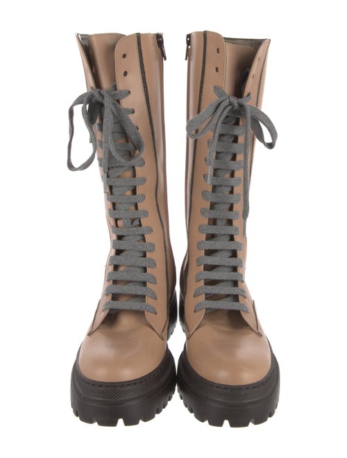 Brunello Cucinelli Leather Combat Boots