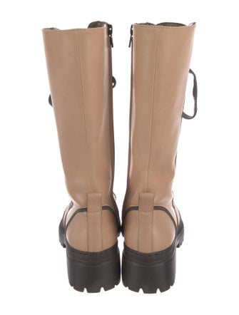 Brunello Cucinelli Leather Combat Boots