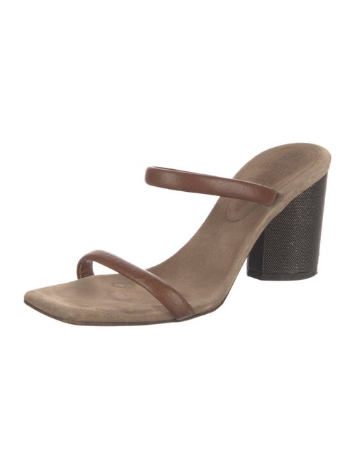 Brunello Cucinelli Monili Leather Slides