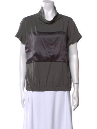 Brunello Cucinelli Cowl Neck Short Sleeve Top