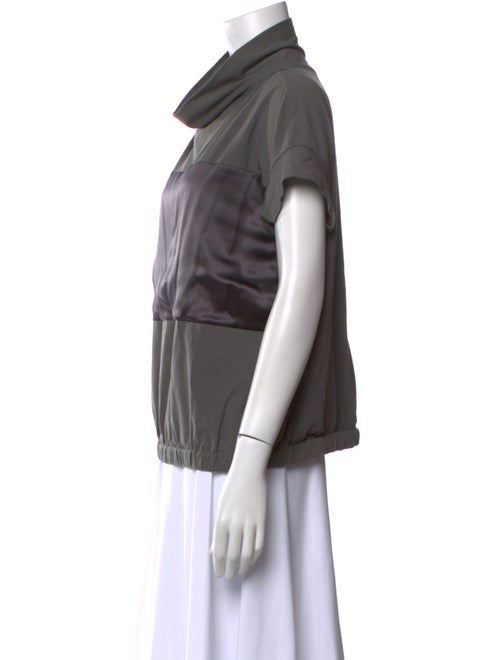 Brunello Cucinelli Cowl Neck Short Sleeve Top