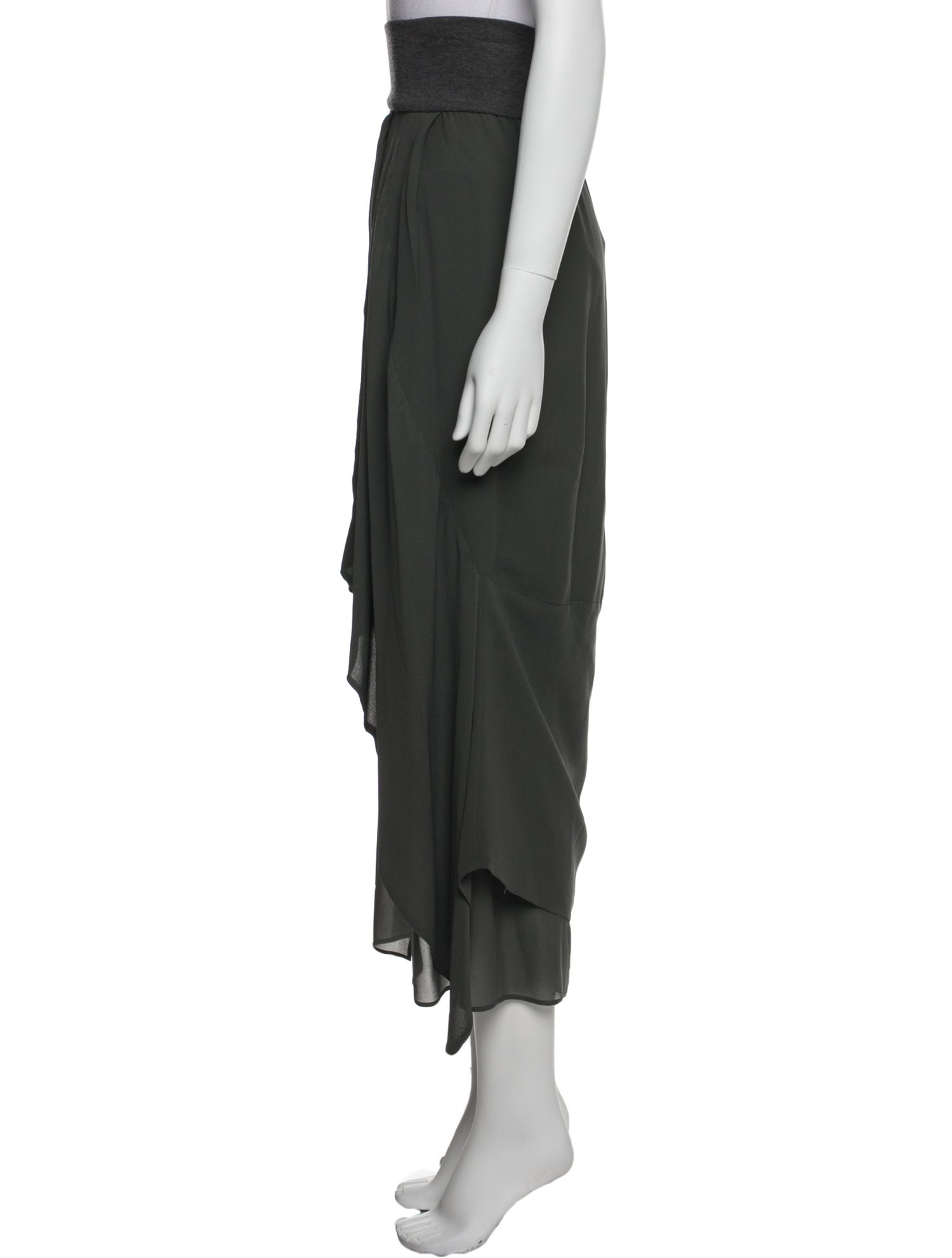 Brunello Cucinelli Silk Midi Length Skirt