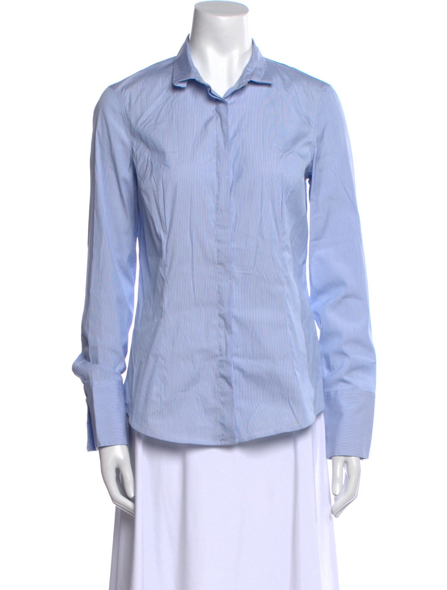 Brunello Cucinelli Long Sleeve Button-Up Top