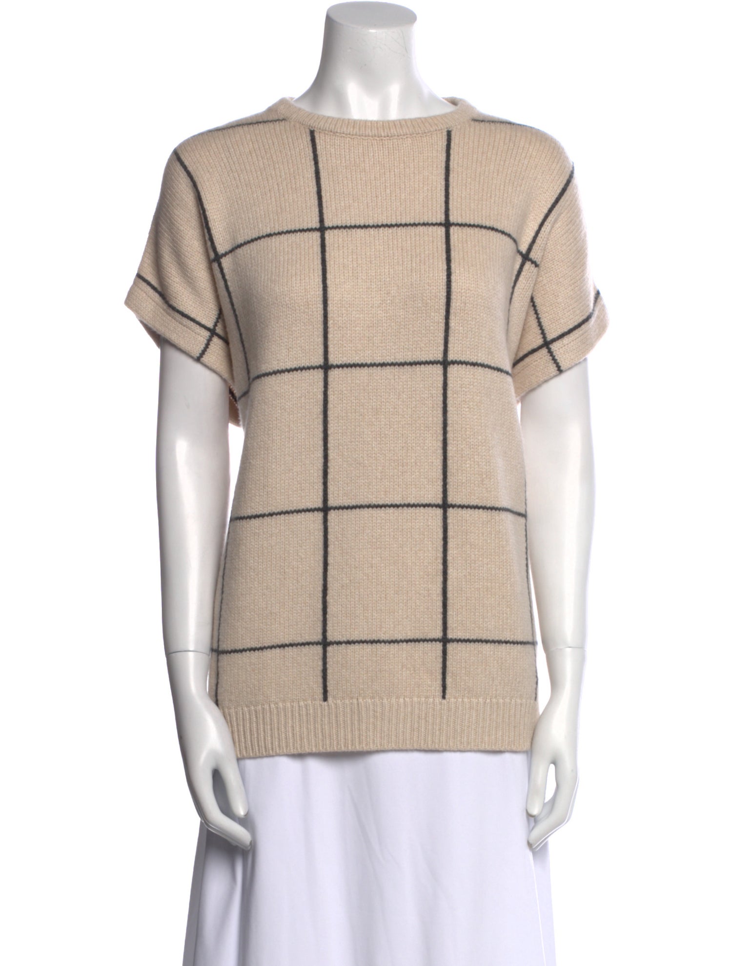 Brunello Cucinelli Cashmere Plaid Print Sweater