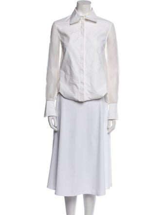 Brunello Cucinelli Long Sleeve Button-Up Top