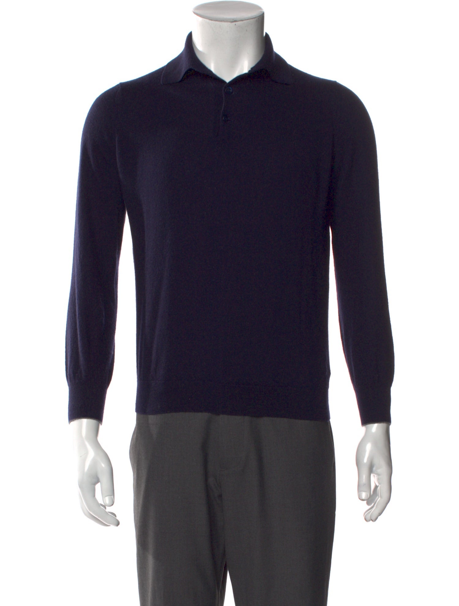 Brunello Cucinelli Virgin Wool Collar Polo Sweater